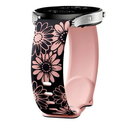 Asper Engraved Flower Silicone Galaxy Band