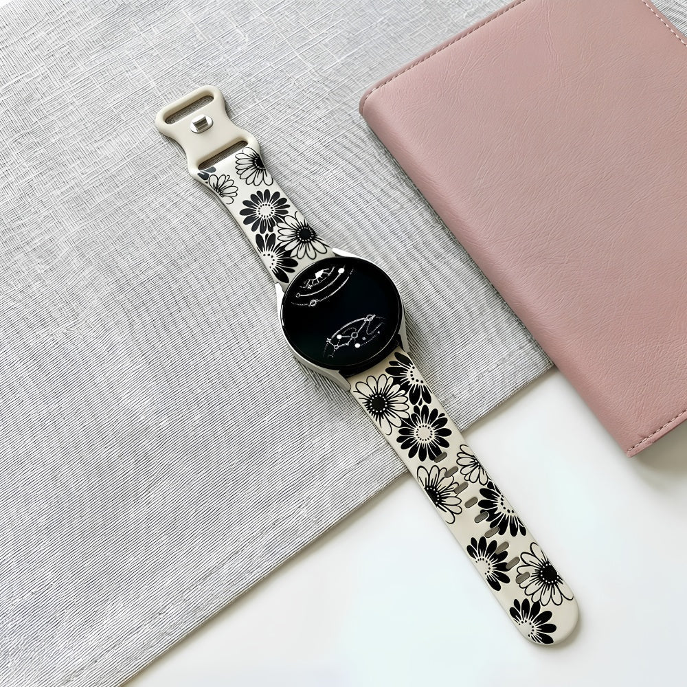 Asper Engraved Flower Silicone Galaxy Band