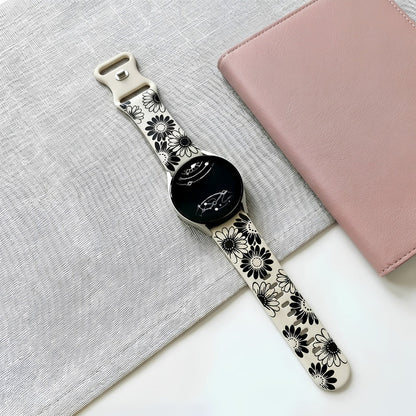 Asper Engraved Flower Silicone Galaxy Band