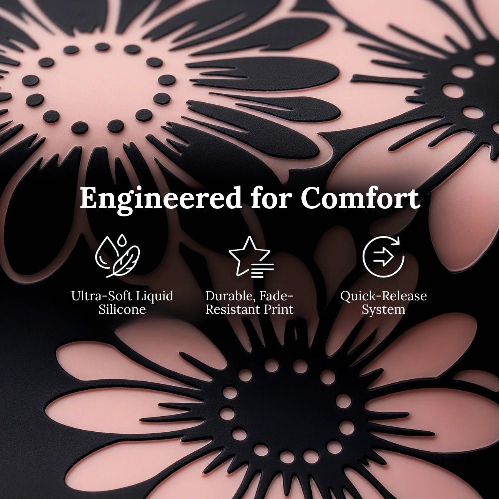 Asper Engraved Flower Silicone Galaxy Band
