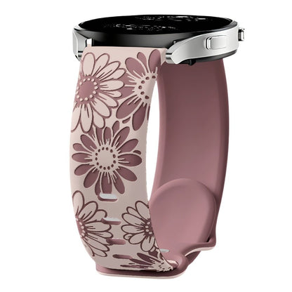 Asper Engraved Flower Silicone Galaxy Band