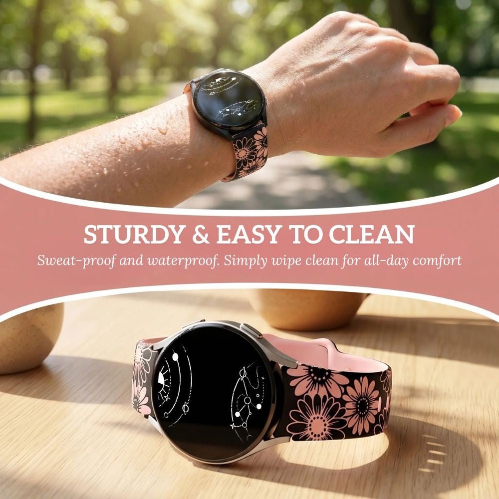 Asper Engraved Flower Silicone Galaxy Band