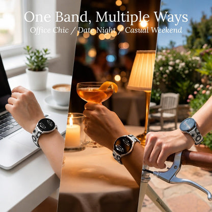 Asper Engraved Flower Silicone Galaxy Band