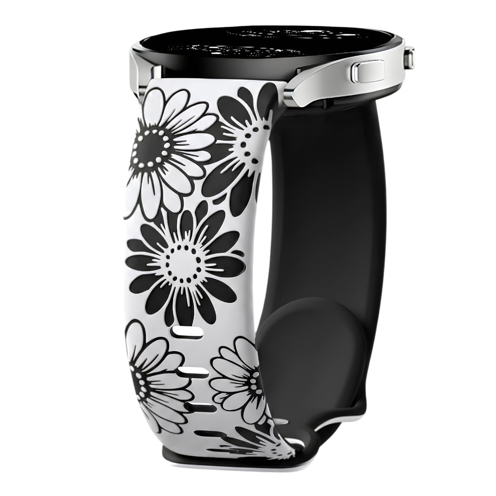 Asper Engraved Flower Silicone Galaxy Band