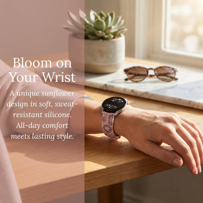 Asper Engraved Flower Silicone Galaxy Band